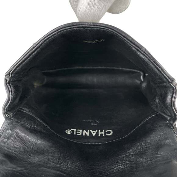 CHANEL Coco Mark Waist Bag, Matelasse Pouch, Body Leather, Black, Women's - Picture 10 of 10